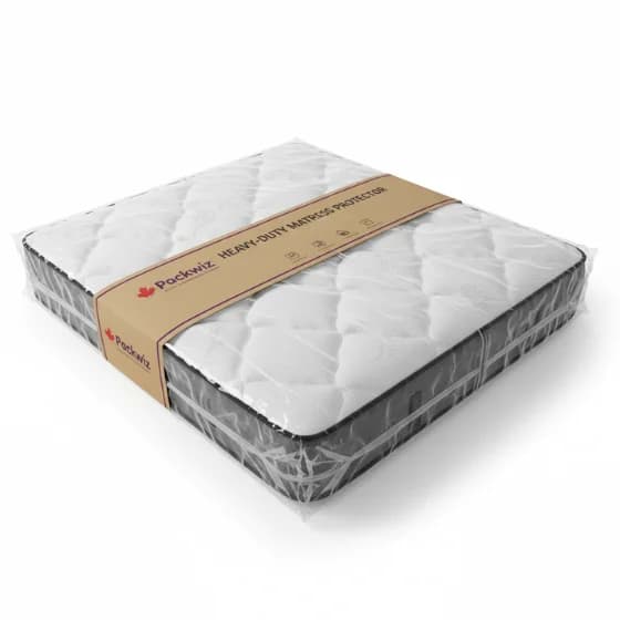 Protective poly bags for mattress.